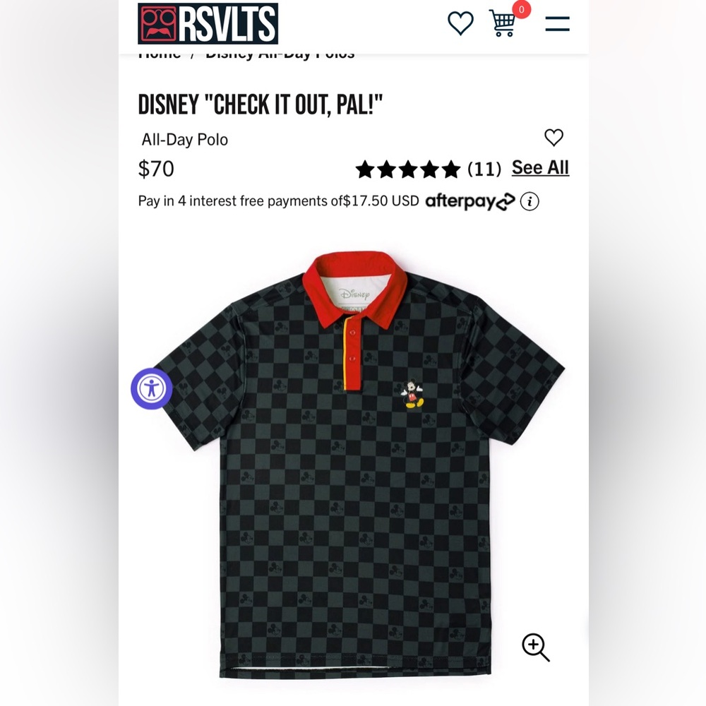 RSVLTS NWT Men’s Disney Mickey Mouse Shirt